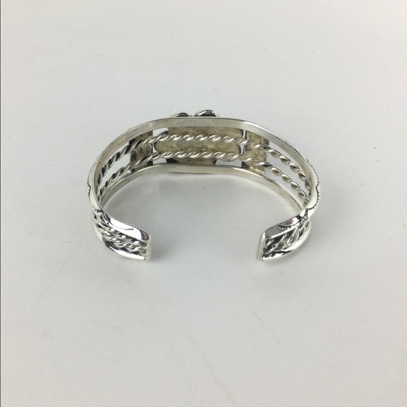 Vintage Bohemian Boho Navajo Sterling Silve Turquoise Cuff Bracelet - Picture 4 of 5